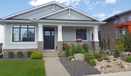 Front Yard with artificial turf and rocks after being serviced - Landscaping Bradenton